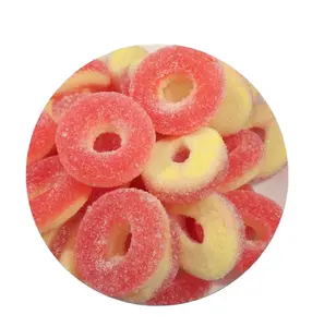 OEM Gummy Candy Kidsmania Bonbon Ring Shaped Popping Fruit Gummy Lollies Bulk