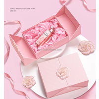 Boîte rigide en papier kraft écologique magnétique personnalisée rose clair élégante et très vendue pour l'emballage de cadeaux de parfum