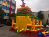 Parc d'attractions gonflable géant, parc gonflable, ville de clown gonflable avec diapositives