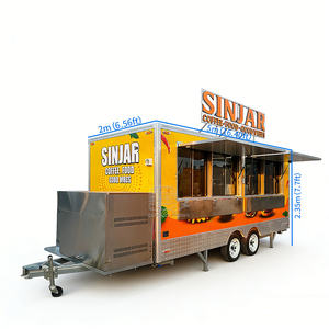 Remolque de Comida de Doble Eje, Carrito de Café Móvil, Totalmente Equipado, Camión de Comida Rápida para Hamburguesas y Pollo Frito, Remolque Ahumador de BBQ - Product Image 1