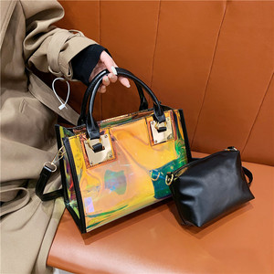 Nouveau <span class=keywords><strong>Sac</strong></span> Fourre-tout Holographique Transparent en PVC Imperméable 2026 avec Chaînes et Fermeture Éclair, <span class=keywords><strong>Sac</strong></span> à Bandoulière Durable Effet Gelée pour Femme - Product Image 5