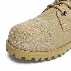 Botas Desérticas Beige HBT08 Resistentes al Aceite para Hombre, Zapatos Tácticos de Cuero de Gamuza Caqui para Entrenamiento, Servicio y Campamento en el Desierto - Product Image 4