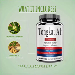 Suplemen pria kapsul akar Maca ekstrak Jack panjang <span class=keywords><strong>l</strong></span>-tongkat Ali ekstrak akar <span class=keywords><strong>Tribulus</strong></span> kapsul pengekangan - Product Image 2