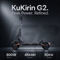 Scooter Eléctrico de 800W con Tracción Trasera KuKirin G2, Doble Suspensión, Todoterreno, para Adultos, con Autonomía de 50km