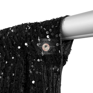 Décorations de <span class=keywords><strong>mariage</strong></span> ANNIELU en velours noir premium avec paillettes, location de toile de fond pour lieux intérieurs - Product Image 3