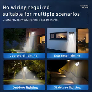 100 LED Solarbetriebene Wand-Bewegungssensorleuchte IP65 Außen Sicherheitslicht Garten Zaun Dekoration Sonnenlicht Straßenlampe - Product Image 4