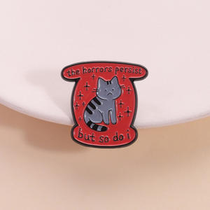 Broche en alliage de zinc peinte, motif Grimace, pour la guérison <span class=keywords><strong>des</strong></span> douleurs animales, décoration émotionnelle sombre, personnalité créative - Product Image 1