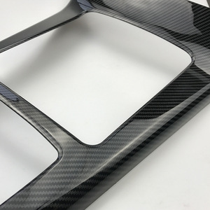 Mercedes-Benz Center <b>Console</b> Trim Cover Carbon Fiber Textured Piano <b>Black</b> ABS Panel For A-Class CLA-Class W177 C118 - Product Image 2
