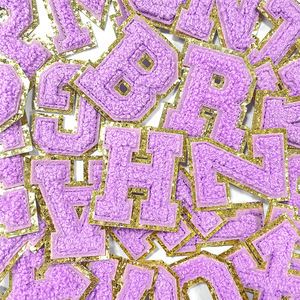 Certified Factory 3D Logo Die Cut Greek Letter Chenille Patch Iron On Custom Embroidered Patches For Clothing - Product Image 2