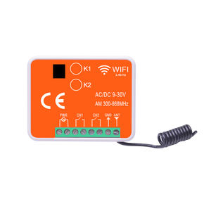 Sakelar Wifi YET402WTR-MF(V3.0) <span class=keywords><strong>2</strong></span> CH, penerima Tuya AC/DC 9-30v 380-868mhz untuk pintu garasi - Product Image 1