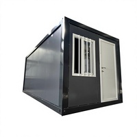 Maison conteneur pliable extensible de 20 pieds, villa préfabriquée moderne en acier, bureau, hôtel, poste de garde