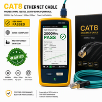Kabel Ethernet Cat8 40Gbps 2000MHz S/FTP Tugas Berat Terlindung Ultra Cepat RJ45 Patch Lead untuk Server AI Rak Komputasi Cloud