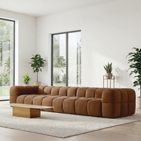 Ensemble de canapés modulaires en tissu blanc de style nuage moderne pour salon, projets résidentiels et hôteliers de luxe avec design minimaliste