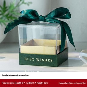 Chất lượng cao Acrylic Kẹo sô cô la Hộp Quà tặng đám cưới đính hôn món quà sinh nhật rõ ràng Acrylic Hộp rỗng với Ribbon - Product Image 6