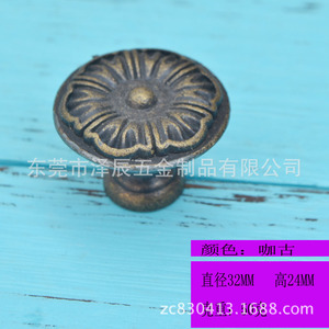 Zinc Alloy Cabinet <b>Knobs</b> Round Antique Bronze Traditional Furniture Handle Durable Cabinet <b>Door</b> Pulls - Product Image 5