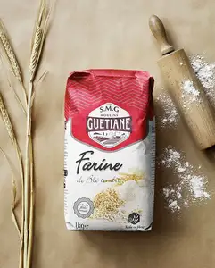 卸売カスタム1kg 2kg 5kg10kg再生紙スタンドアップ4面シール食品穀物小麦粉末トウモロコシ粉包装袋