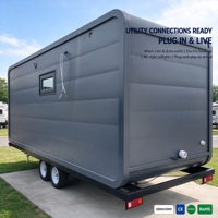 Maison Modulaire sur Remorque, Vente Directe Usine, Bureau Extérieur Personnalisé pour Jardin, Mobile, pour Airbnb, Camping-car, Utilisation en Station Balnéaire, Chambre d'Hôtel, Conteneur Préfabriqué