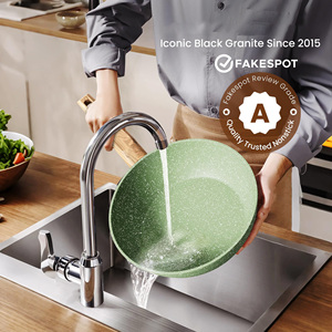 Sang trọng nhôm Cookware Set với không dính gốm cổ điển nhà bếp Pan soong có tính năng tùy chỉnh logo Glass Nắp - Product Image 4