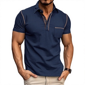 Polo de Manga Corta de Alta Calidad para Verano, Tejido Sólido de Secado Rápido, Personalizado con Estampado, Poliéster y Spandex, para Cuello, Informal de Negocios - Product Image 2