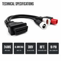 Cable adaptador de diagnóstico OBD2 3 en 1 para motocicleta, conector de 16 pines OBDII a 3, 4 y 6 pines para herramienta de escaneo de motocicletas Honda Yamaha
