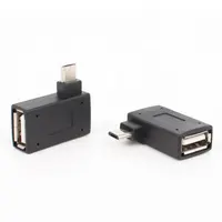 90 Derajat Sudut Kanan USB 2.0 OTG Adaptor USB 2.0 Micro Male Ke USB 2.0 Female OTG Adapter untuk smartphone tablet PC