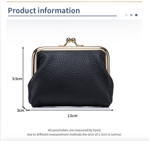 Ando Bag Monedero de cuero con cierre de beso y correa de cadena, mini bolso de hombro con 6 ranuras para tarjetas - Product Image 4