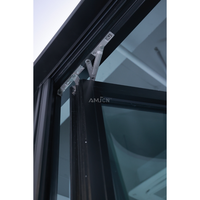 Fenêtre de balcon en aluminium à double vitrage sur mesure AMJ NFRC, design simple, cadre ultra-fin, fenêtre à battant en aluminium pour maison