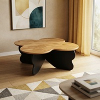 Table d'appoint pliable DISHI en bois massif pour salon et chambre à coucher avec design papillon