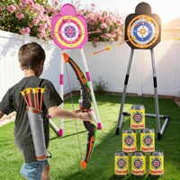 Juego de Tiro con Arco con Luces LED, 2 Arcos, 2 Portaflechas y Juego de Tiro con Flechas 3 en 1 para Niños, para Deportes al Aire Libre e Interior
