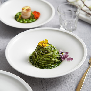 Nueva vajilla blanca, ensalada de frutas Irregular francesa, bistec, postre, bandeja para servir, plato cargador, platos, fiesta, restaurante, vajilla - Product Image 1