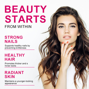 Capsules de collagène multi-composants OEM 200MG avec 3000MCG de biotine et 50MG de vitamine C favorisant la santé des cheveux, de la peau et des ongles - Product Image 4