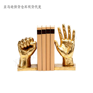 Charmants porte-livres en résine en forme de main et de poing dorés, ensemble d'ornements en or, décoration unique pour étagères et bureaux, cadeau personnalisé unique en résine - Product Image 4