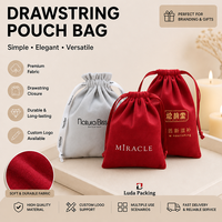 Sac en velours réutilisable avec cordon de serrage, pochette douce en flanelle pour perruques, accessoires capillaires, vêtements, téléphones portables, cosmétiques, emballage cadeau - Vente en gros