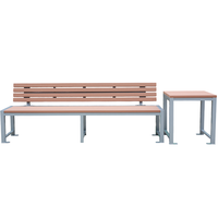 Banc en plastique imitation bois pour extérieur, siège de jardin public, chaise de patio et table à thé