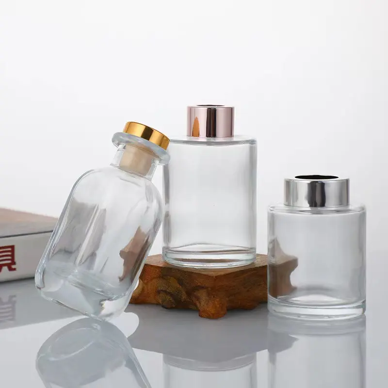 Botol parfum aromaterapi persegi transparan 50ml, botol parfum aromaterapi 100ml 150ml 200ml dengan tutup