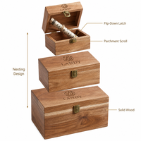 Boîte de rangement en bois avec logo personnalisé, avec couvercle à charnières, boîte à souvenirs, boîte organisatrice de bijoux en bois naturel pour la décoration de la maison et du bureau