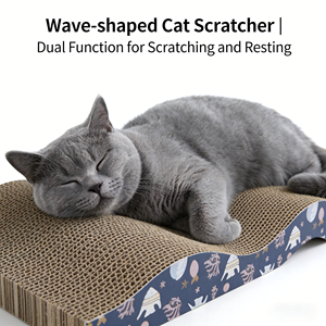 Griffoir-lit ondulé personnalisé pour chats, idéal pour les marques d'articles pour animaux, faible teneur en poussière, prêt à la vente, compatible OEM/ODM - Product Image 1