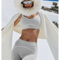 Ensemble de yoga sans couture pour femme, léger, tenue de sport 2 pièces, soutien-gorge de sport, leggings, ceinture, dentelle, logo personnalisé