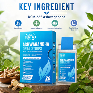 Tiras Orales de Ashwagandha OEM de Disolución Rápida con Extracto Tipo KSM-66 para el Equilibrio del Estrés, Sin Azúcar, B2B - Product Image 1
