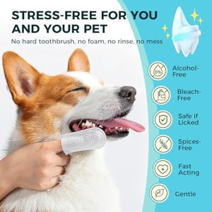 Lingettes dentaires douces pour chiens pour les soins des animaux de compagnie Nettoyage des dents buccales et élimination du tartre Lingettes pour les doigts pour le nettoyage des dents des chiens - Product Image 4