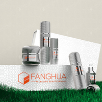Ensemble d'emballages cosmétiques 30g 50g 40ml 100ml Flacon à pompe et pot de crème de luxe unique avec logo personnalisé doux au toucher pour les soins de la peau sérum tonique