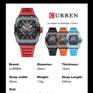 Reloj CURREN 8438 de Marca Superior para Hombre, Reloj de Pulsera Cuadrado de Cuarzo, Resistente al Agua, Luminoso, Cronógrafo Deportivo, Reloj Curren Original - Product Image 4