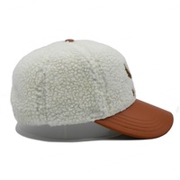 Gorra de béisbol de invierno cálida de lana de 6 paneles a la moda personalizada, gorra de béisbol con visera de piel sintética al por mayor