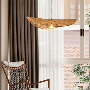 <span class=keywords><strong>D</strong></span>écoration de la maison chambre rotin lustre Loft suspension lampe nordique Wabi Sabi Led suspension pour salon - Product Image 2