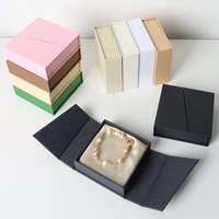 Boîte cadeau de luxe personnalisée avec logo, en carton rigide texturé, faite à la main, doublure en velours moderne, double porte, pour bijoux, bagues, boucles d'oreilles