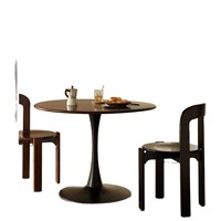 Ensemble table et chaises de salle à manger en bois massif noyer style nordique vintage, haute capacité de charge, pour usage domestique, petits appartements, balcons