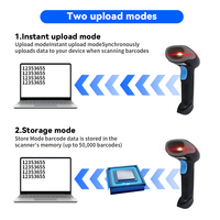 Escáner de Código de Barras Portátil JR 659 1D 2D QR con Cable e Inalámbrico Bluetooth para Gestión de Inventario y Sistema de Gestión de Datos