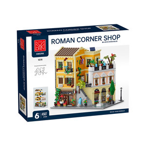 GANRAKU Roman <b>Corner</b> Shop Modular Building <b>Block</b> Set 40 Pieces European Street Architecture Collectible Model 1:48 Scale - Product Image 3