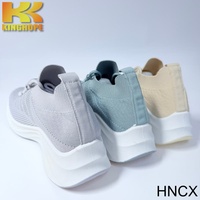 Chaussures décontractées à enfiler pour hommes, respirantes en maille, type chaussette, avec coussin d'air, plateforme, légères et confortables, vente en gros