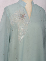 Abaya de Dubaï pour femmes, col montant, encolure en V, manches évasées, kaftan, broderie florale 3D avec strass, robe longue musulmane